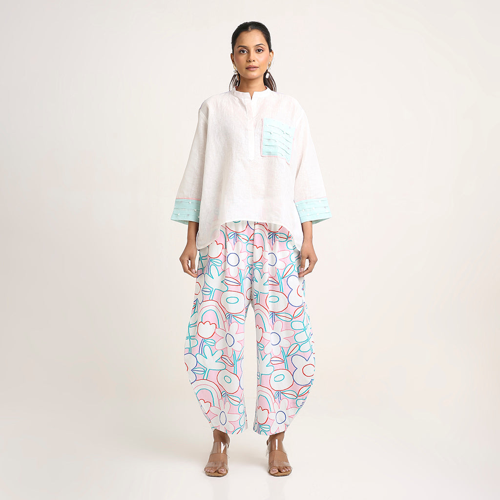 Cotton Barrel Pants in Prints & Stripes