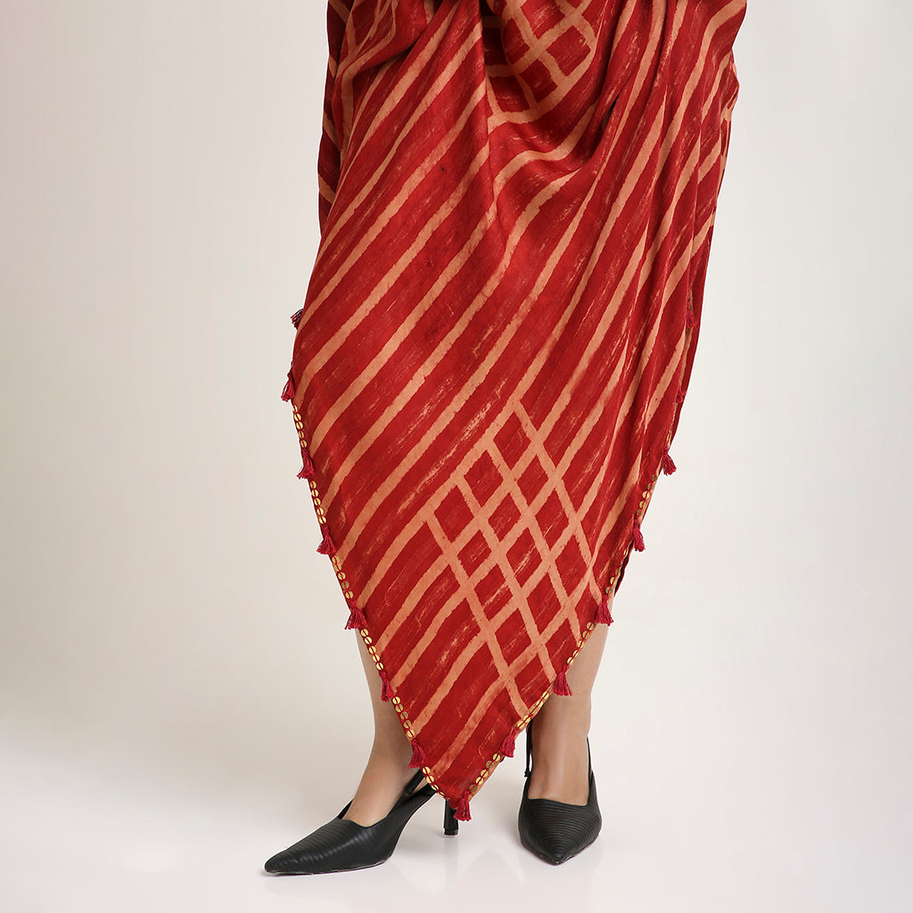 Ajrakh Cowl Poncho (only top)