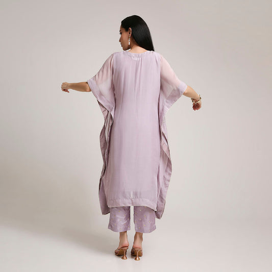 Organza Kaftan Set with Upada Silk Pants
