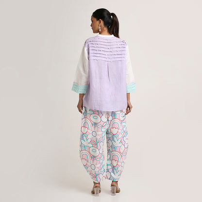 Pure Linen Colour-Block Shirt