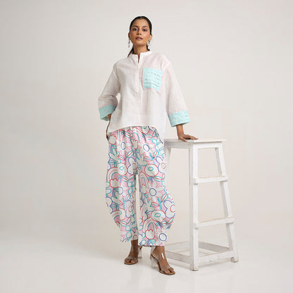 Pure Linen Colour-Block Shirt