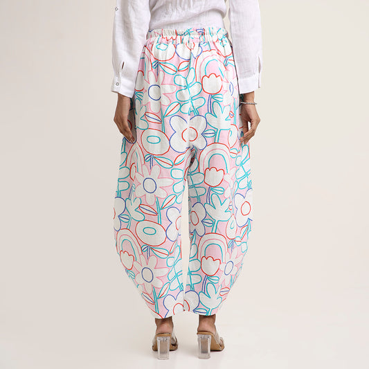 Cotton Barrel Pants in Prints & Stripes