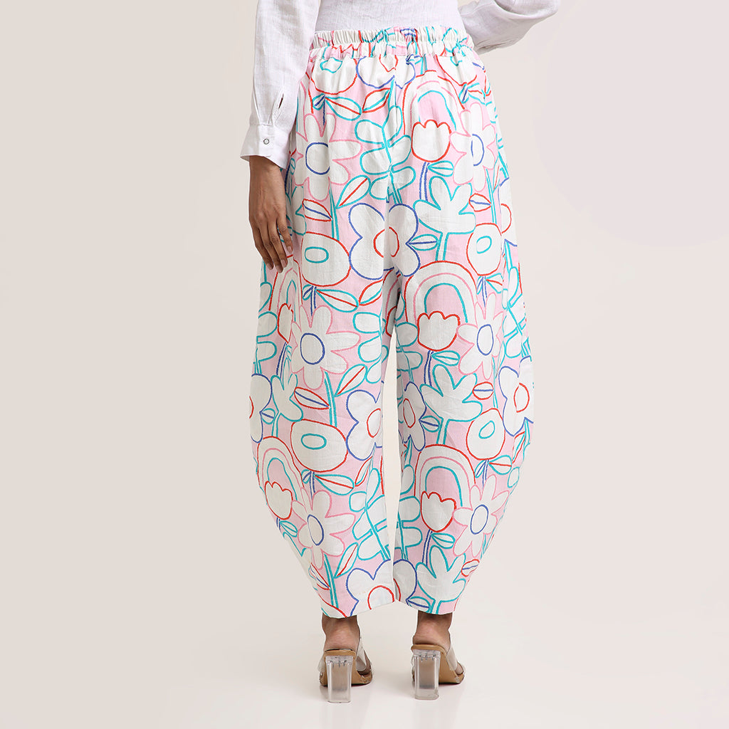 Cotton Barrel Pants in Prints & Stripes