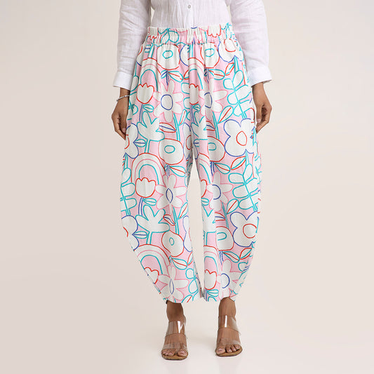 Cotton Barrel Pants in Prints & Stripes