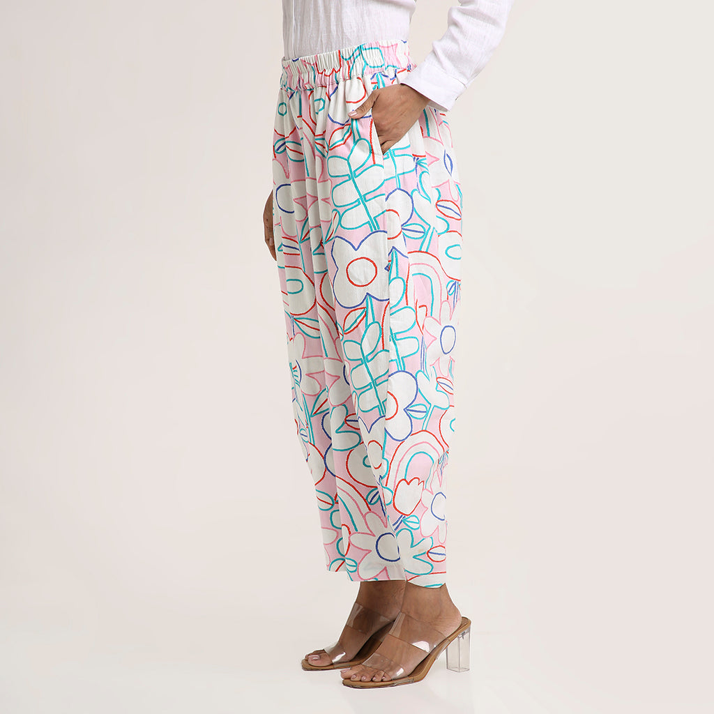 Cotton Barrel Pants in Prints & Stripes