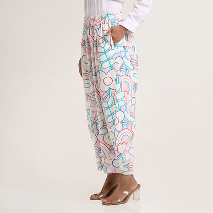 Cotton Barrel Pants in Prints & Stripes