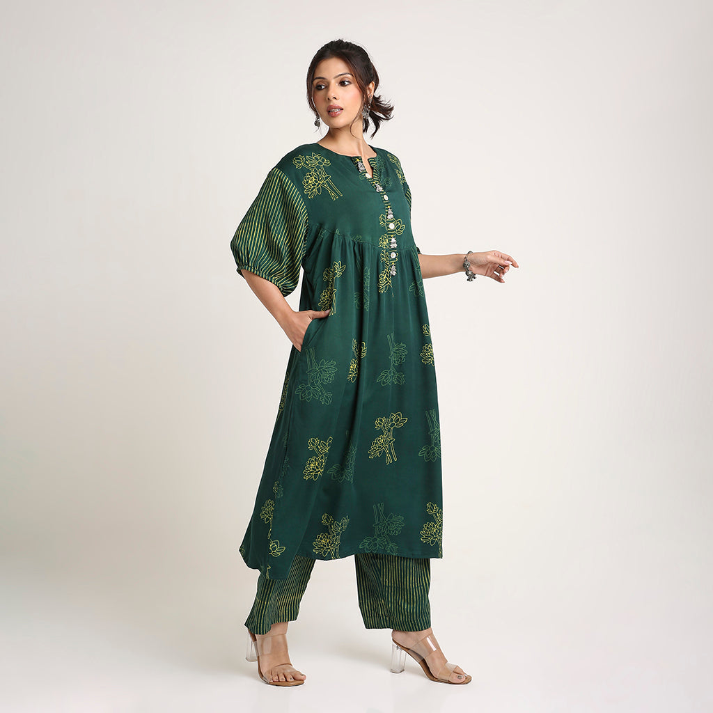 Soft Cotton Modal Lotus Print Set