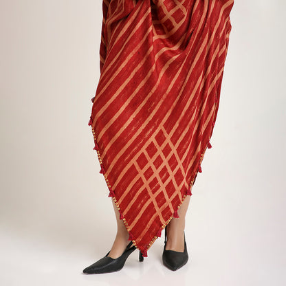 Ajrakh Cowl Poncho (only top)