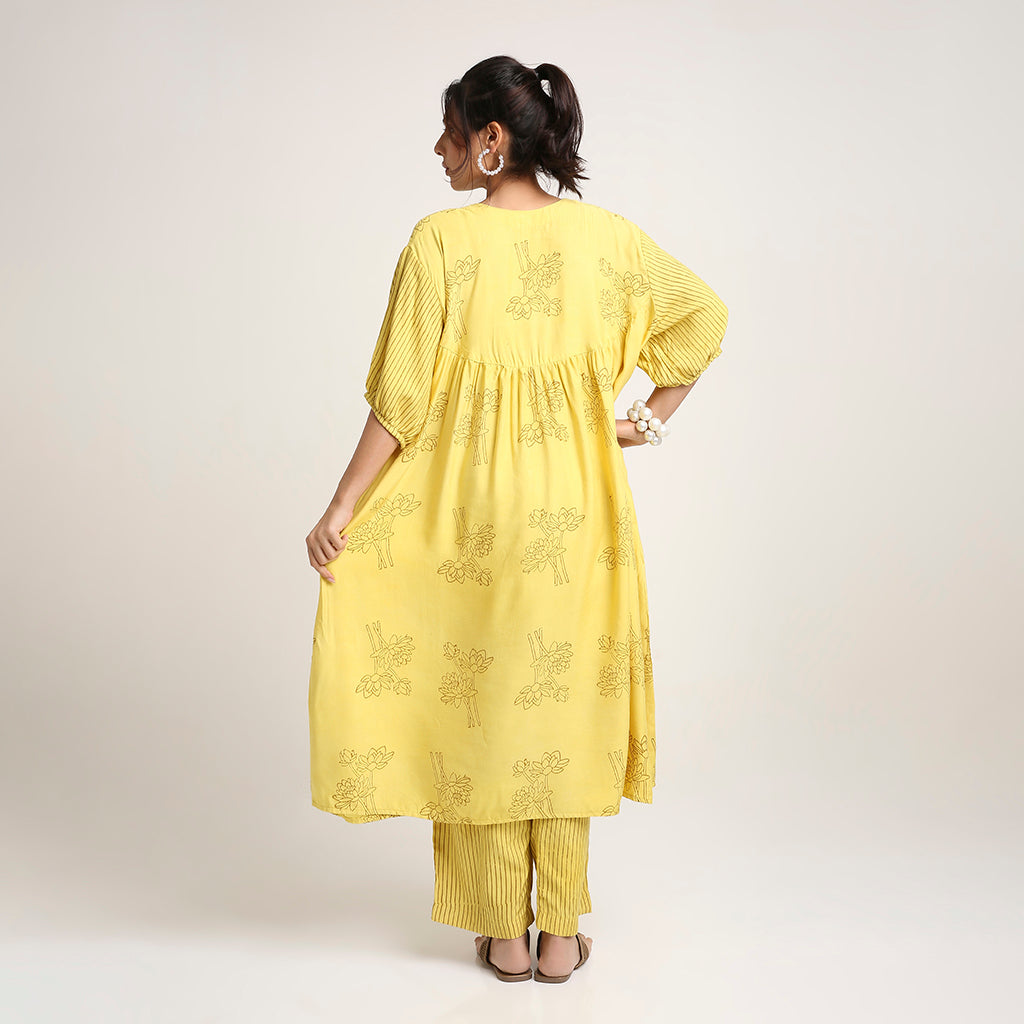 Soft Cotton Modal Lotus Print Set