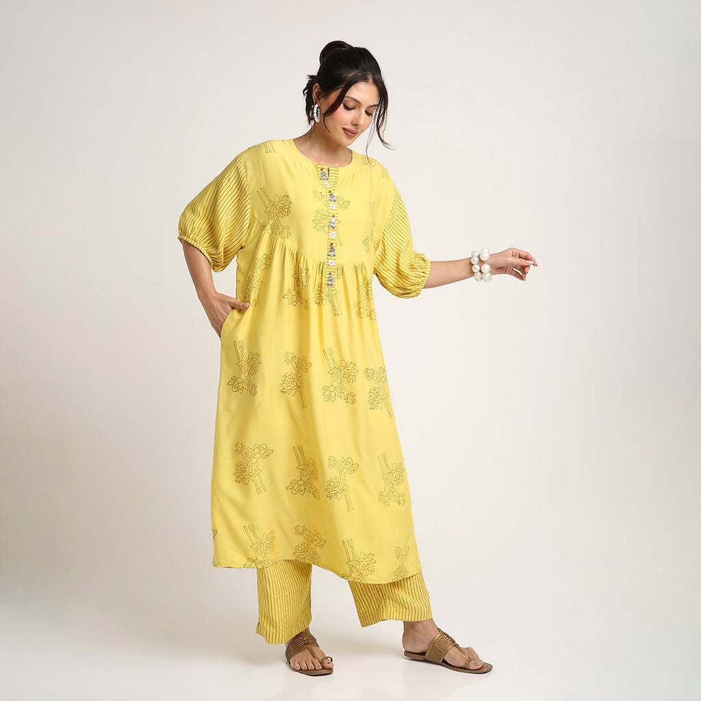Soft Cotton Modal Lotus Print Set