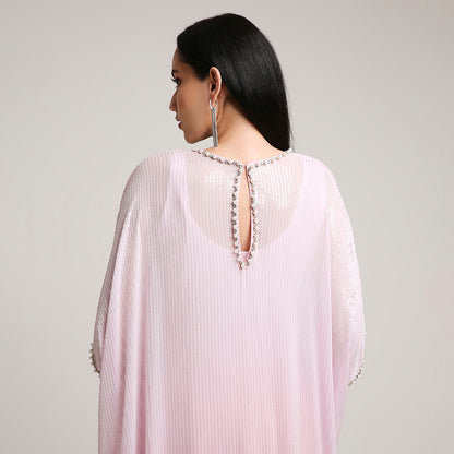 Ombre Sequinned Georgette Poncho Set