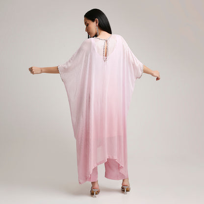 Ombre Sequinned Georgette Poncho Set