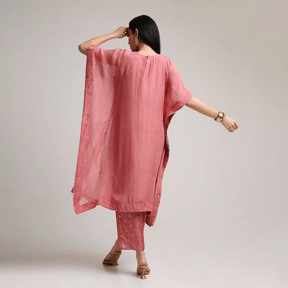 Organza Kaftan Set with Upada Silk Pants
