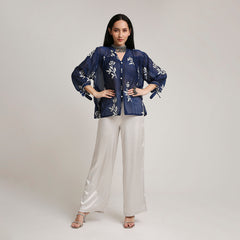 Mul Chanderi Top with Appliqué Detailing (only top)