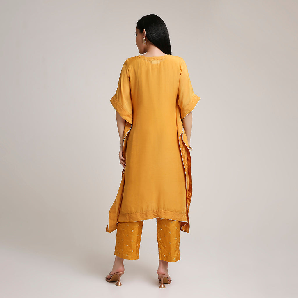 Organza Kaftan Set with Upada Silk Pants